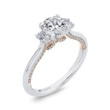 14 Kt White & Rose Gold Luminous Bridal Engagement Ring