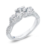 14 Kt White Gold Carizza Bridal Engagement Ring