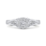 14K White Gold Round Diamond Engagement Ring