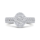 Round Diamond Engagement Ring In 14K White Gold