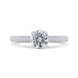 14K White Gold Diamond Engagement Ring (Semi-Mount)