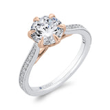 14 Kt White & Rose Gold Carizza Bridal Engagement Ring