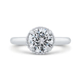 18K White Gold Round Cut Diamond Engagement Ring (Semi-Mount)