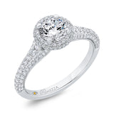 14 Kt White Gold Carizza Bridal Engagement Ring