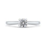 14K White Gold Round Cut Diamond Solitaire Engagement Ring