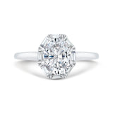 14K White Gold Oval Cut Diamond Halo Engagement Ring (Semi-Mount)