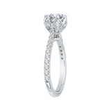 14 Kt White Gold Luminous Bridal Engagement Ring