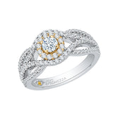 14 Kt White & Yellow Gold Carizza Boutique Bridal Engagement Ring