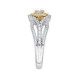14 Kt White & Yellow Gold Carizza Boutique Bridal Engagement Ring