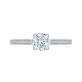 14K White Gold Round Cut Diamond Engagement Ring