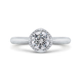 14K White Gold Round Diamond Classic Engagement Ring (Semi-Mount)