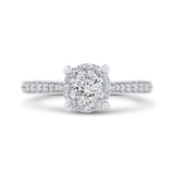 Round Diamond Engagement Ring In 14K White Gold