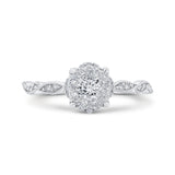 14K White Gold Round Diamond Engagement Ring