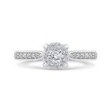 Round Cut Diamond Engagement Ring In 14K White Gold