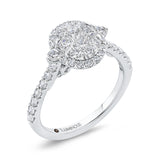 14 Kt White Gold Luminous Ring Engagement Ring