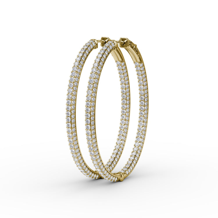 18kt yellow gold diamond hoop earrings