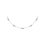 Five Stone Sapphire and Diamond Station Necklace