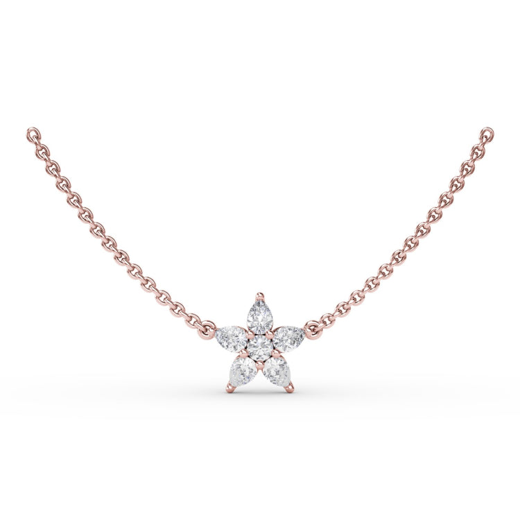 18Kt Rose Gold Diamond Fashion Necklaces