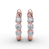 14Kt Rose Gold Diamond Fashion Earrings