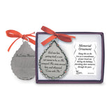 IN LOVING MEMORY God Saw Him...Silver-tone Metal Memorial Teardrop Engravable Ornament