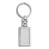 Silver-tone Metal Engravable Rectangle Key Ring