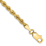 14K 8 inch 3mm Diamond-cut Rope with Lobster Clasp Chain