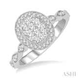 Oval Shape Lovebright Diamond Engagement Ring