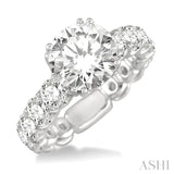 2 Ctw Diamond Semi-Mount Engagement Ring in 14K White Gold