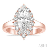 Marquise Shape Semi-Mount Diamond Engagement Ring