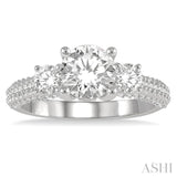 Past Present & Future Semi-Mount Diamond Engagement Ring