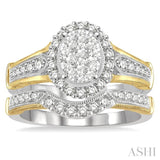 Oval Shape Lovebright Diamond Wedding Set