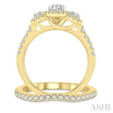 Oval Shape Past Present & Future Diamond Wedding Set