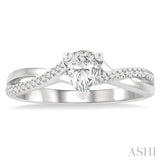 Pear Shape Semi-Mount Diamond Engagement Ring