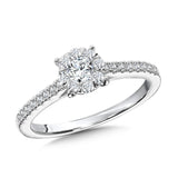 Round Cluster Diamond Mirage Engagement Ring (1/2 ctw)