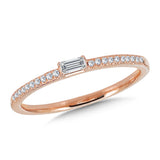 14K Rose Gold Brilliant Baguettes Stackable Bands