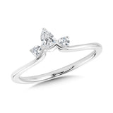 14K White Gold Fashion Chevron Bands