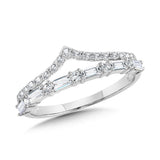 14K White Gold Fashion Chevron Bands