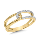 14K Yellow Gold Paperclip Loops Fashion Bands