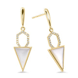 14K Yellow Gold Colore Gemstone Earrings