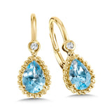 14K Yellow Gold Colore Gemstone Earrings