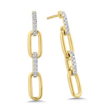 10K Yellow Gold Paperclip Loops Dangling Earrings