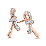 10K Awareness Ribbon Diamond Stud Earrings