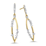 10K Scattered Diamond & Marquise-Shaped Dangling Constellation Earring