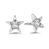 Sterling Silver Diamond Star Diamond Solitaires
