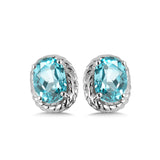 Sterling Silver Aquamarine Stud Earrings