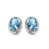 Sterling Silver Blue Topaz Stud Earrings