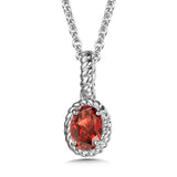 Sterling Silver Garnet Pendant