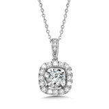 Cushion-Shaped, Diamond Star, Heavenly Halo Pendant (3/4 ctw)