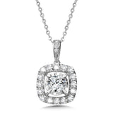 Cushion-Shaped, Diamond Star, Heavenly Halo Pendant (1.00 ctw)