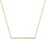 Yellow Gold Diamond Bar Necklace